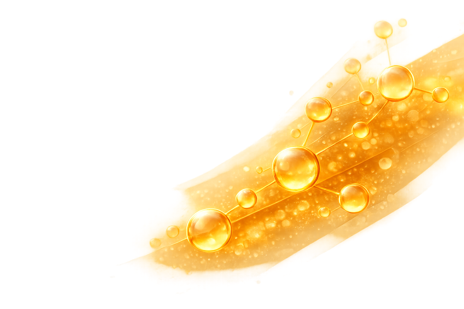 Amber-toned molecular visualization representing layered fast-dissolving delivery